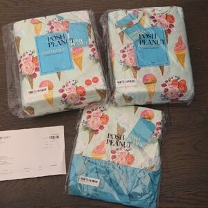 Posh Peanut Floral and Ice Cream Bedding Set - Blue and Pink